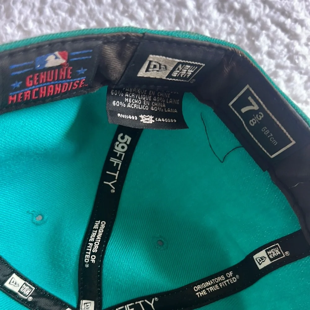 New Era Florida Marlins Teal Fitted Cap - Picture 2 of 5